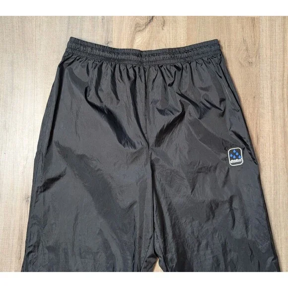 Eddie Bauer Vintage Size M Waterproof Rain Pants Black Hiking Wind Overpants - Picture 3 of 11